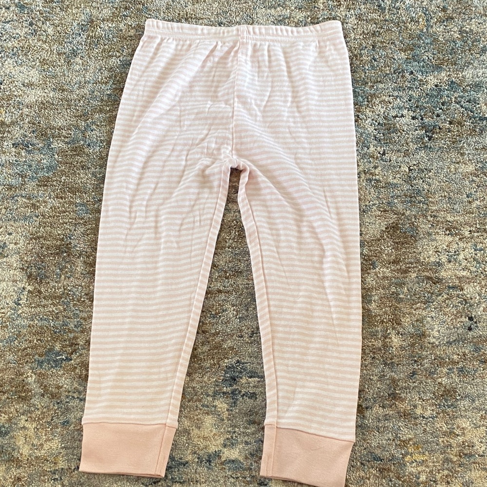 Soft Pink Striped Kids Pajama Bottoms